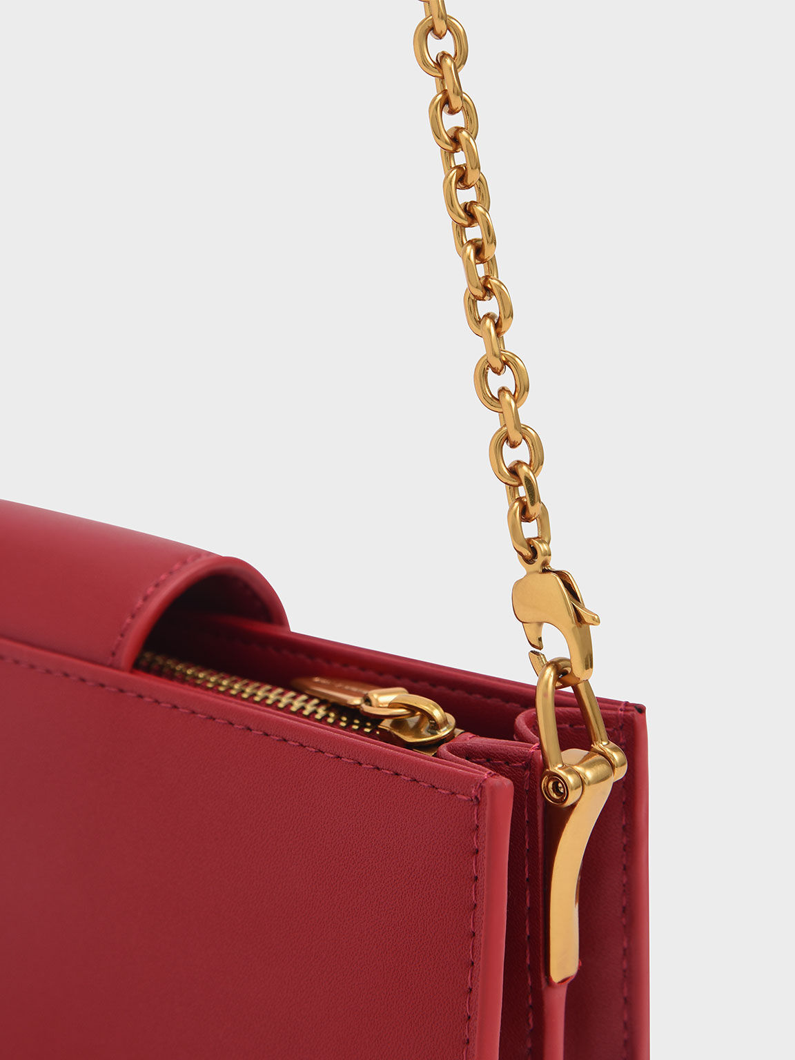 Abby Embellished Phone Pouch, Red, hi-res
