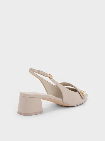 Marie Pearl Slingback Pumps, Taupe, hi-res