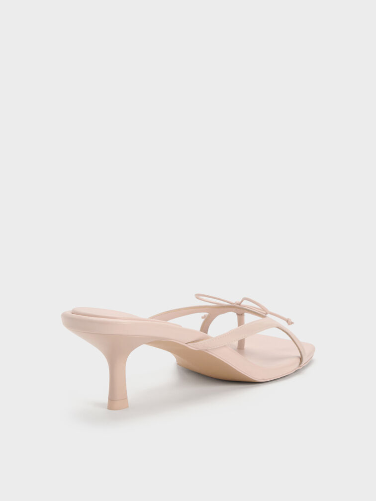 Bow Thong Kitten Heels, Nude, hi-res