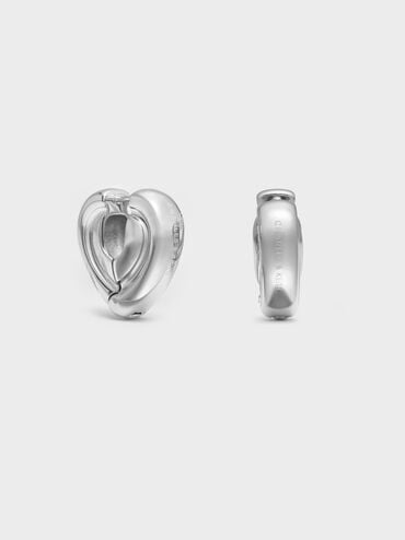 Anting Huggie Annalise, Silver, hi-res