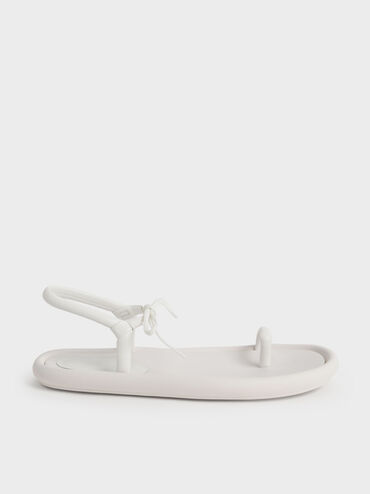 Sandal Austell Bow-Tie Toe-Ring Padded, White, hi-res