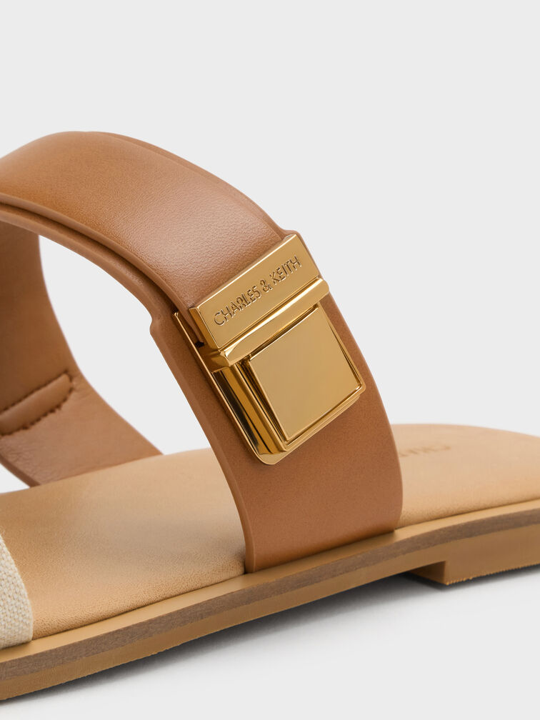 Dove Two-Tone Double-Strap Sandals, Caramel, hi-res