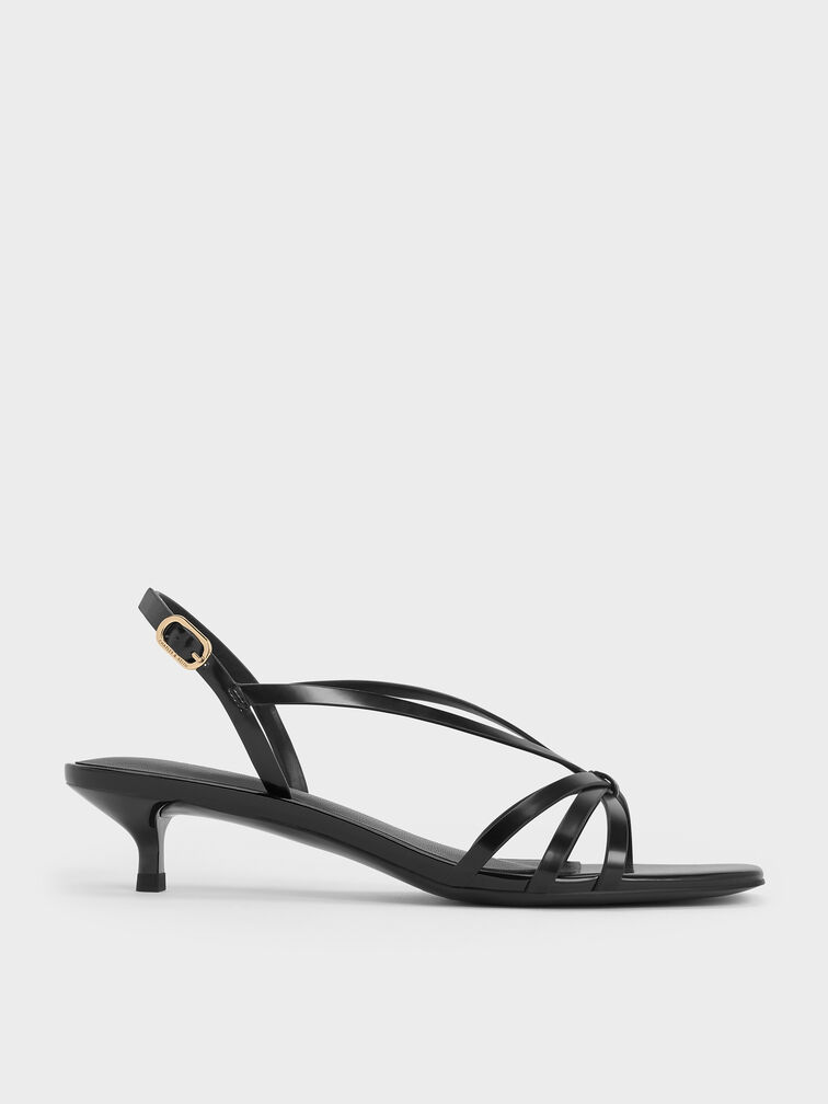 Sandal Kitten-Heel Strappy, Black Box, hi-res