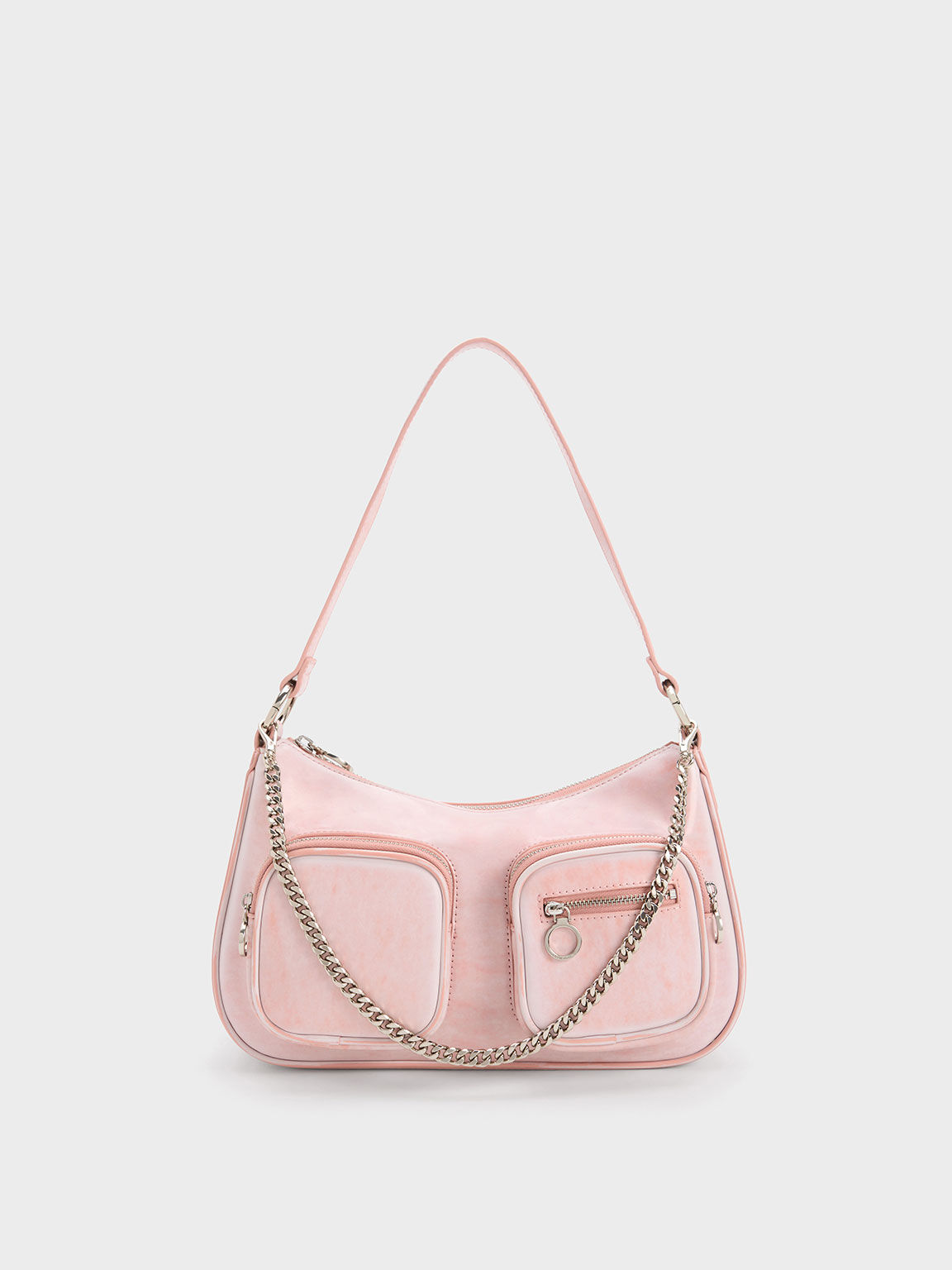 Letitia Chain-Link Bag, Light Pink, hi-res