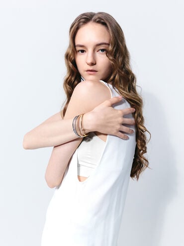 Gelang Bangle Crystal Star Everest, Gold, hi-res