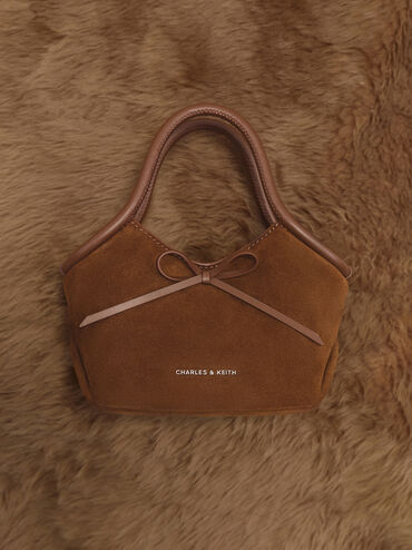 Tas Top Handle Tubular Bow Hazel, Pecan Brown, hi-res