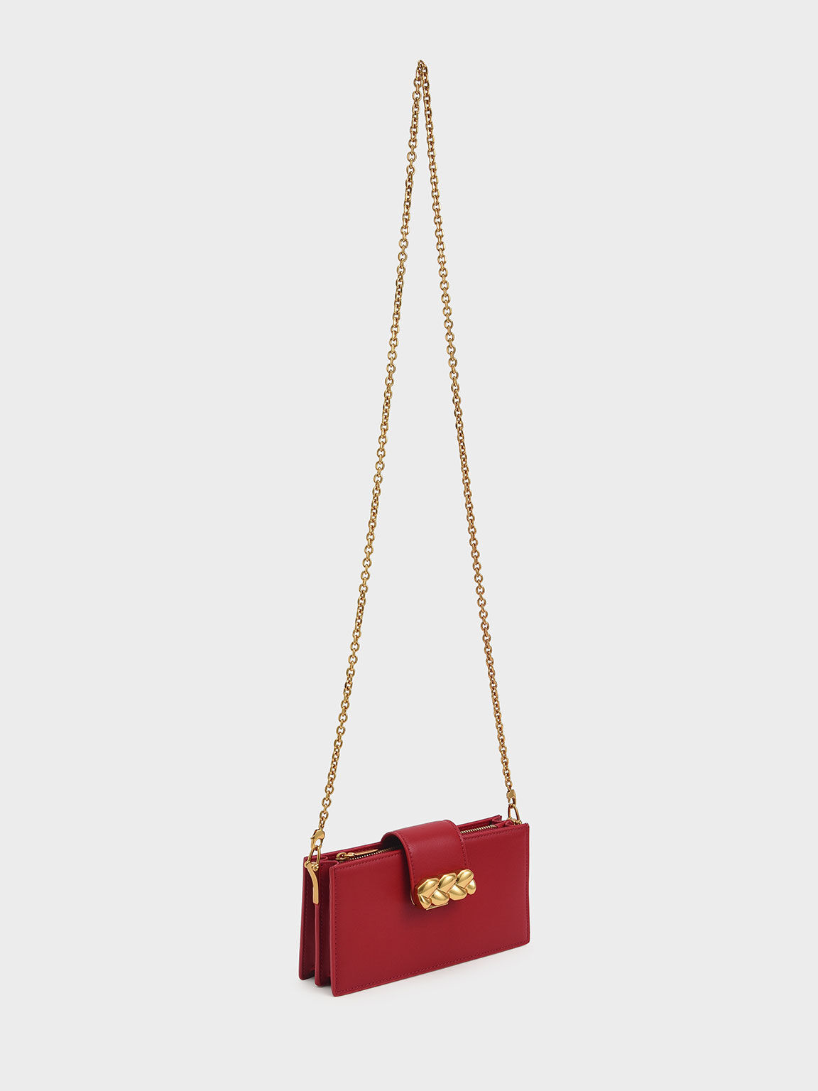 Abby Embellished Phone Pouch, Red, hi-res