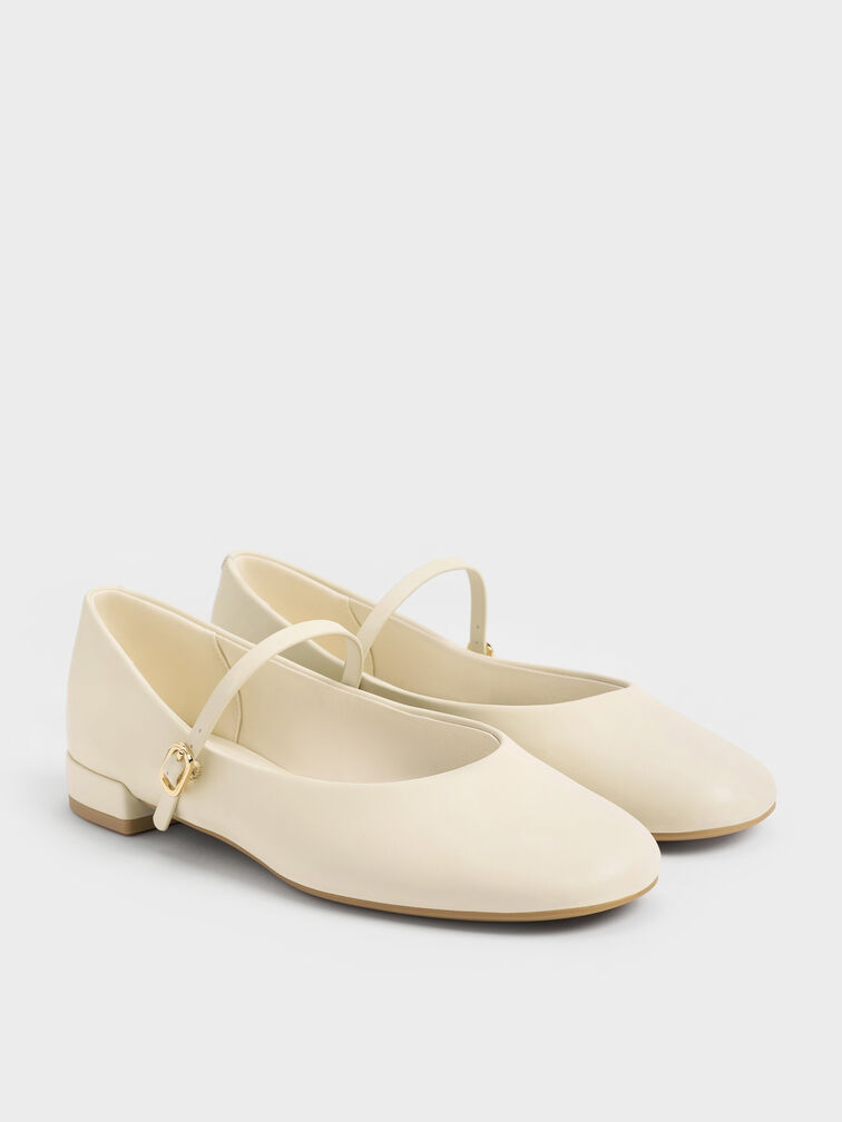 Sepatu Mary Janes Round-Toe Getrude, Chalk, hi-res