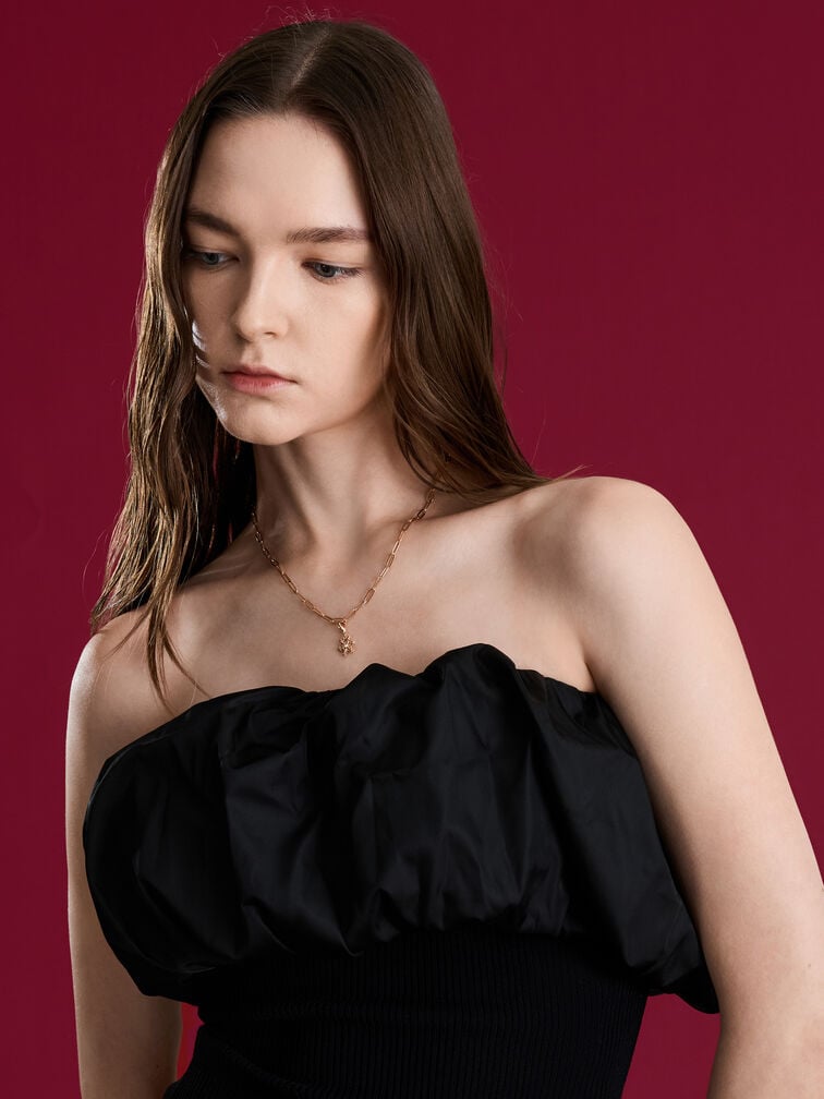 Gantungan Snowflake Crystal Embellished Athalia, Rose Gold, hi-res