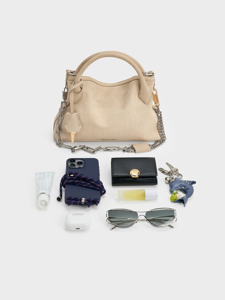 Tas Tote Chain Delfina Mini, Dusted Oat, hi-res