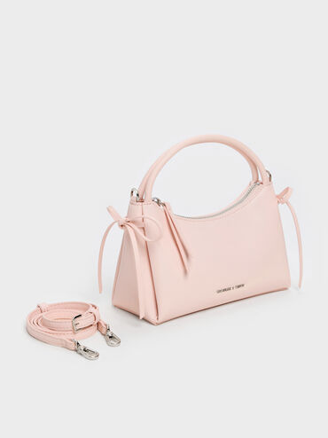Hazel Bow Top Handle Bag, Soft Pink, hi-res