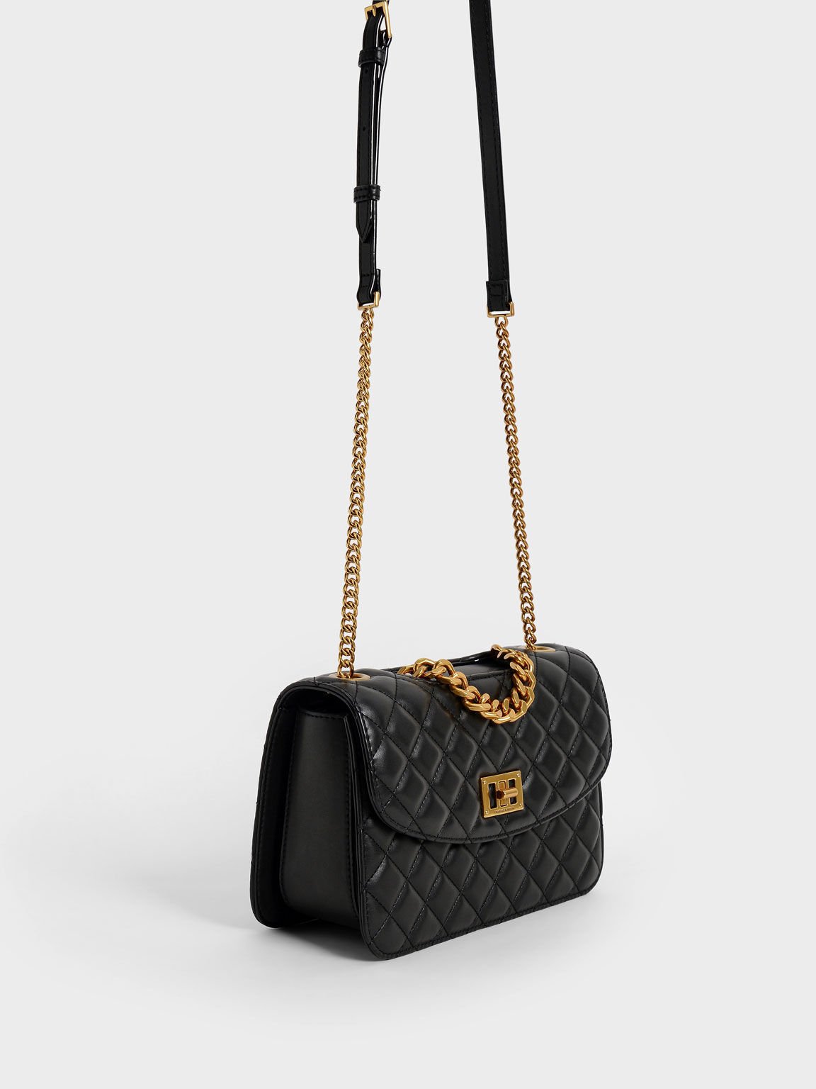 Clutch Quilted, Black, hi-res