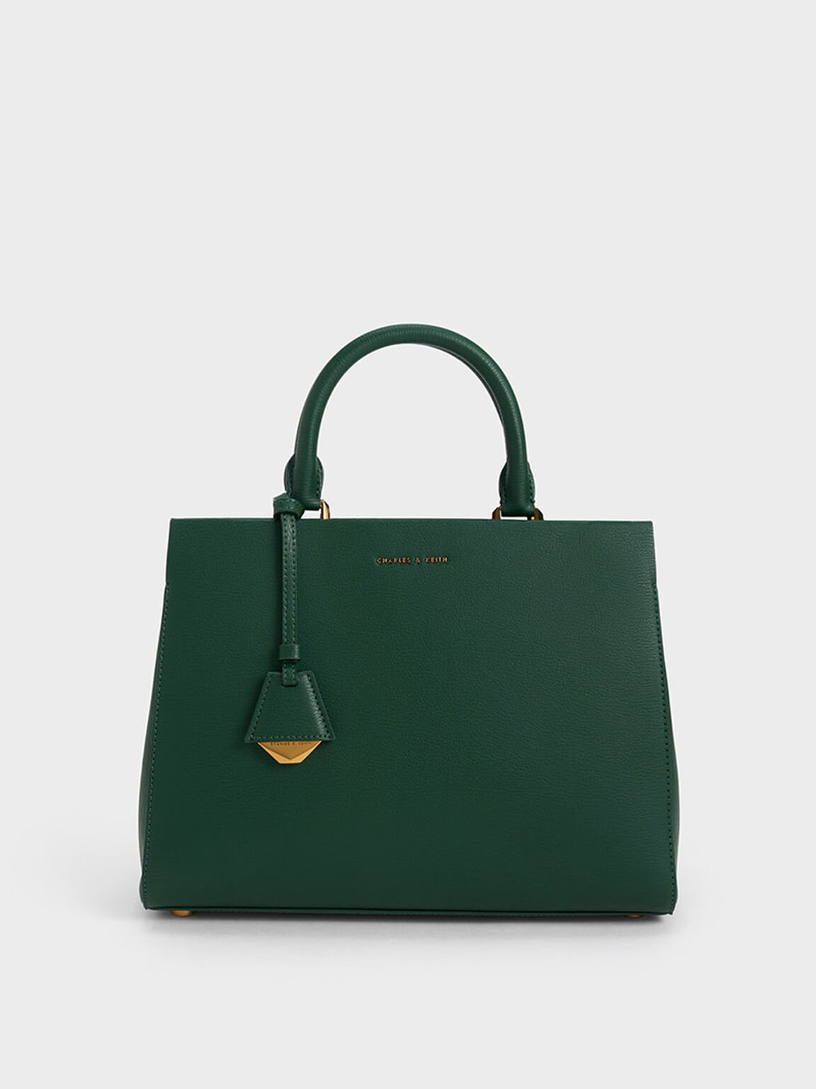 Classic Structured Handbag, Dark Green, hi-res