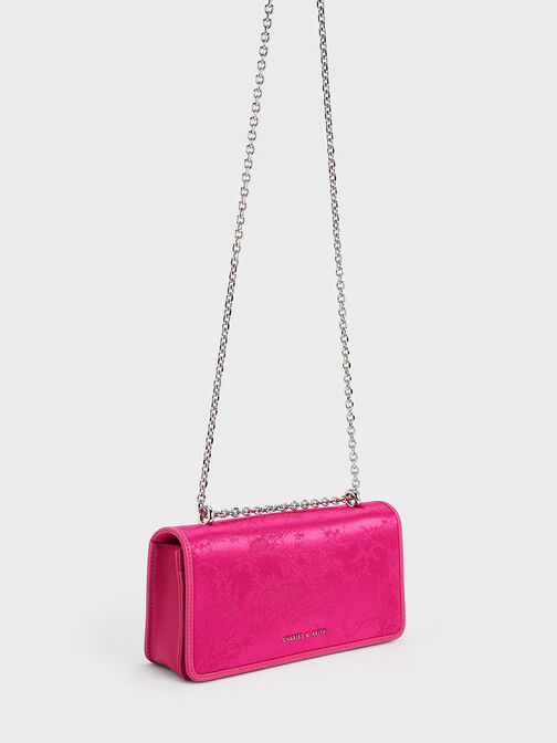 Dompet Panjang Chain Handle Paffuto Recycled, Fuchsia, hi-res