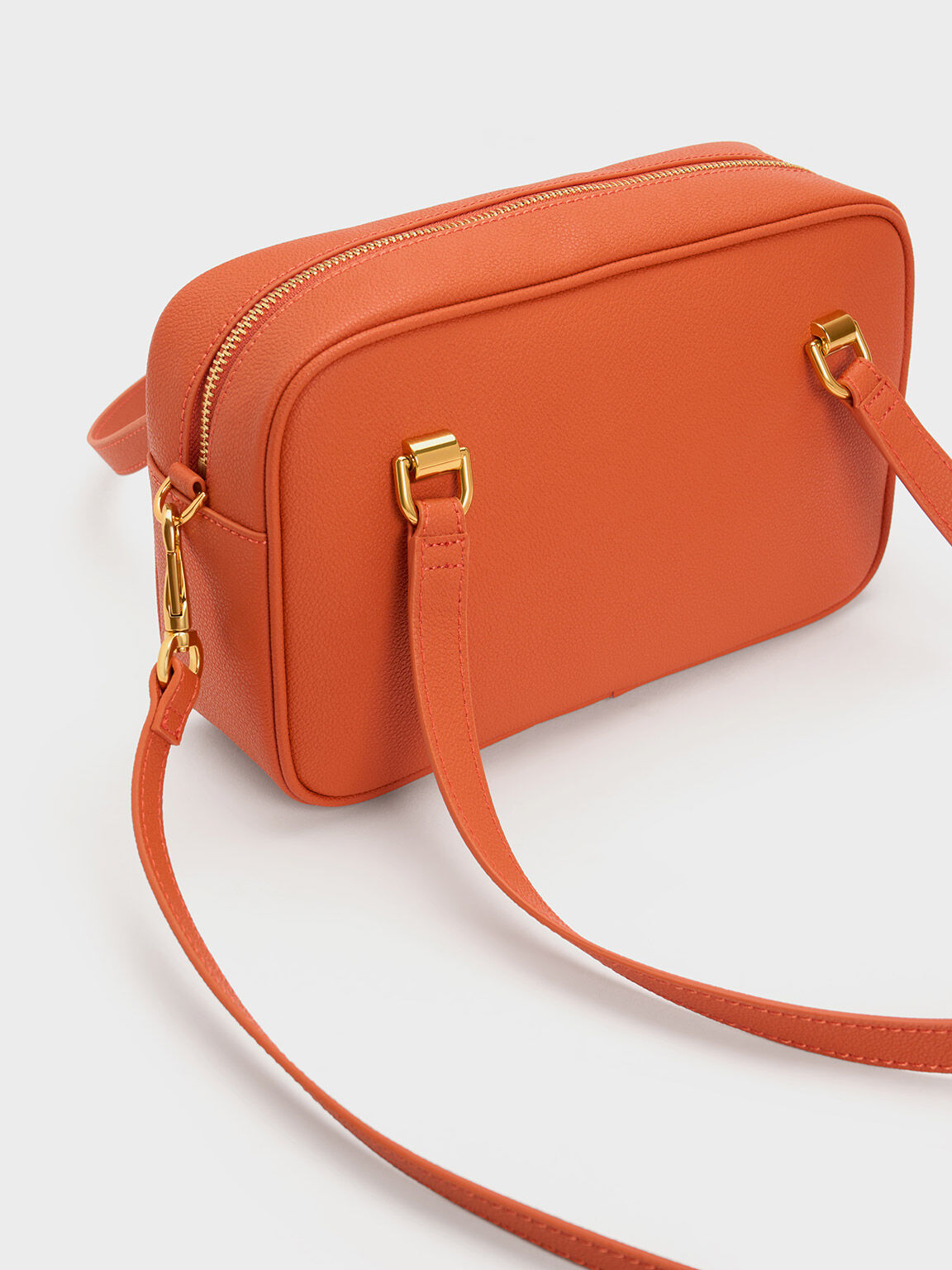 Avis Canvas Boxy Shoulder Bag, Orange, hi-res