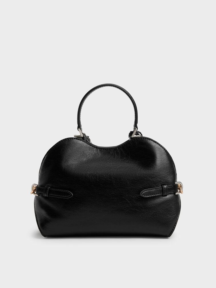 Tas Tote Side-Belt Chain Delfina, Noir, hi-res
