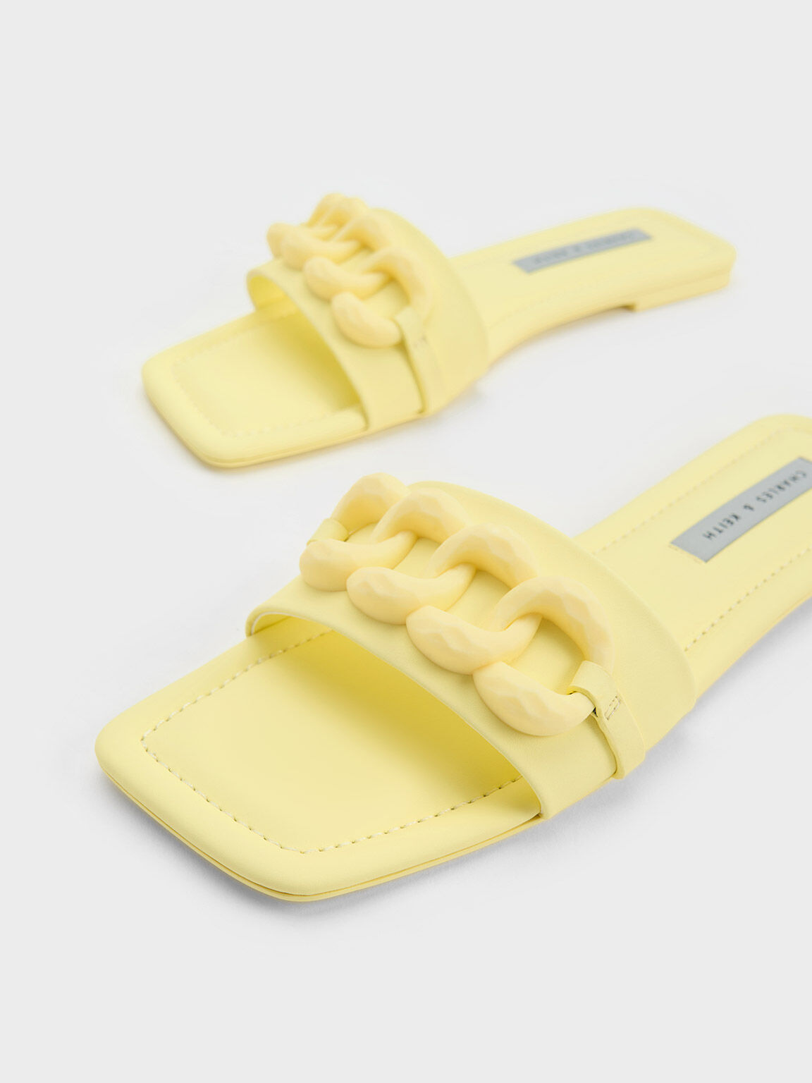 Sandal Slide Chunky Chain-Link, Yellow, hi-res
