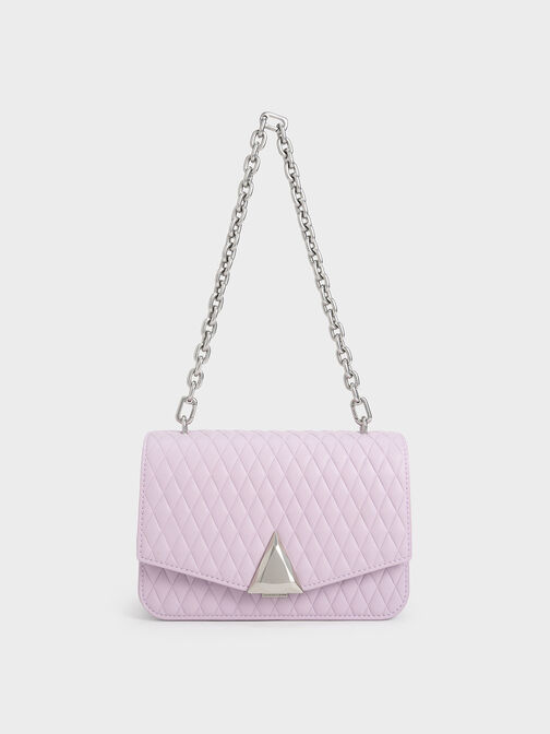 Tas Quilted Quinlynn Metallic Accent, Lilac, hi-res