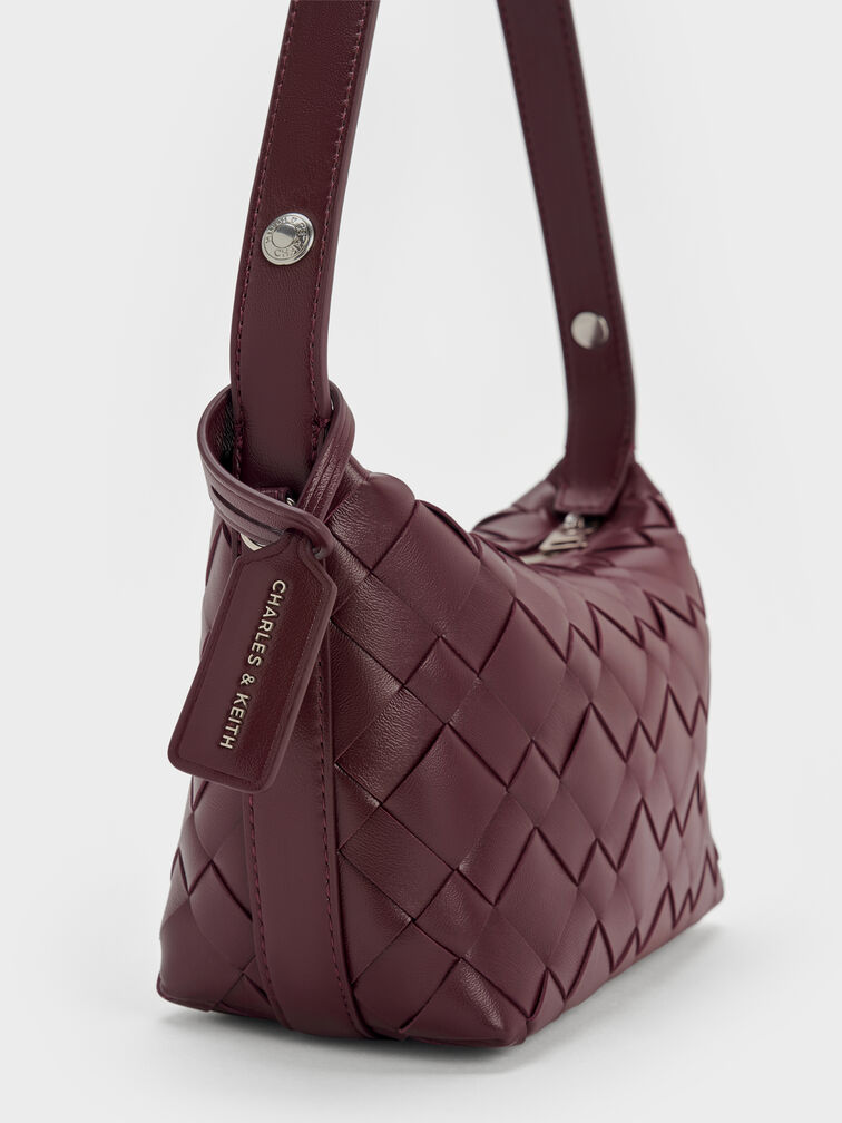 Tas Bahu Woven Ivette, Wineberry Red, hi-res