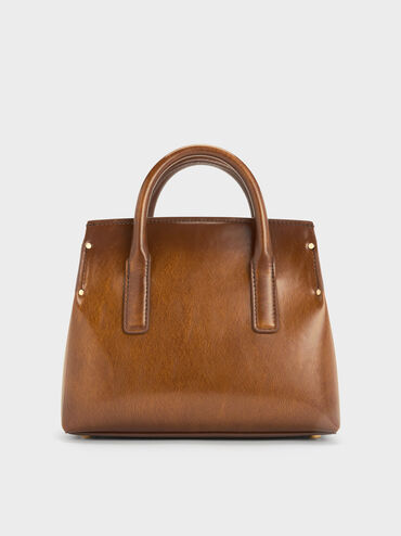 Tas Top Handle Structured Rene, Tan, hi-res