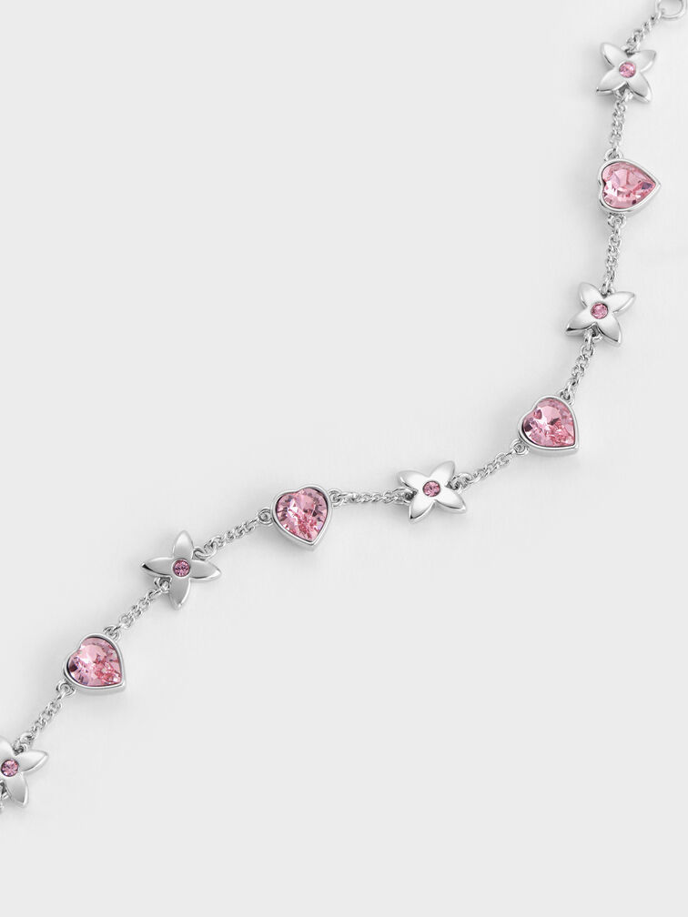 Gift Set: Flower Chain Shoulder Bag With Jewellery Set, Soft Pink, hi-res
