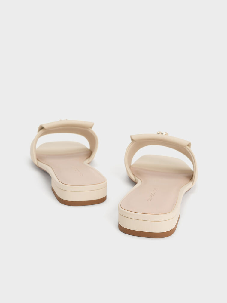 Knotted Accent Slide Sandals, Chalk, hi-res