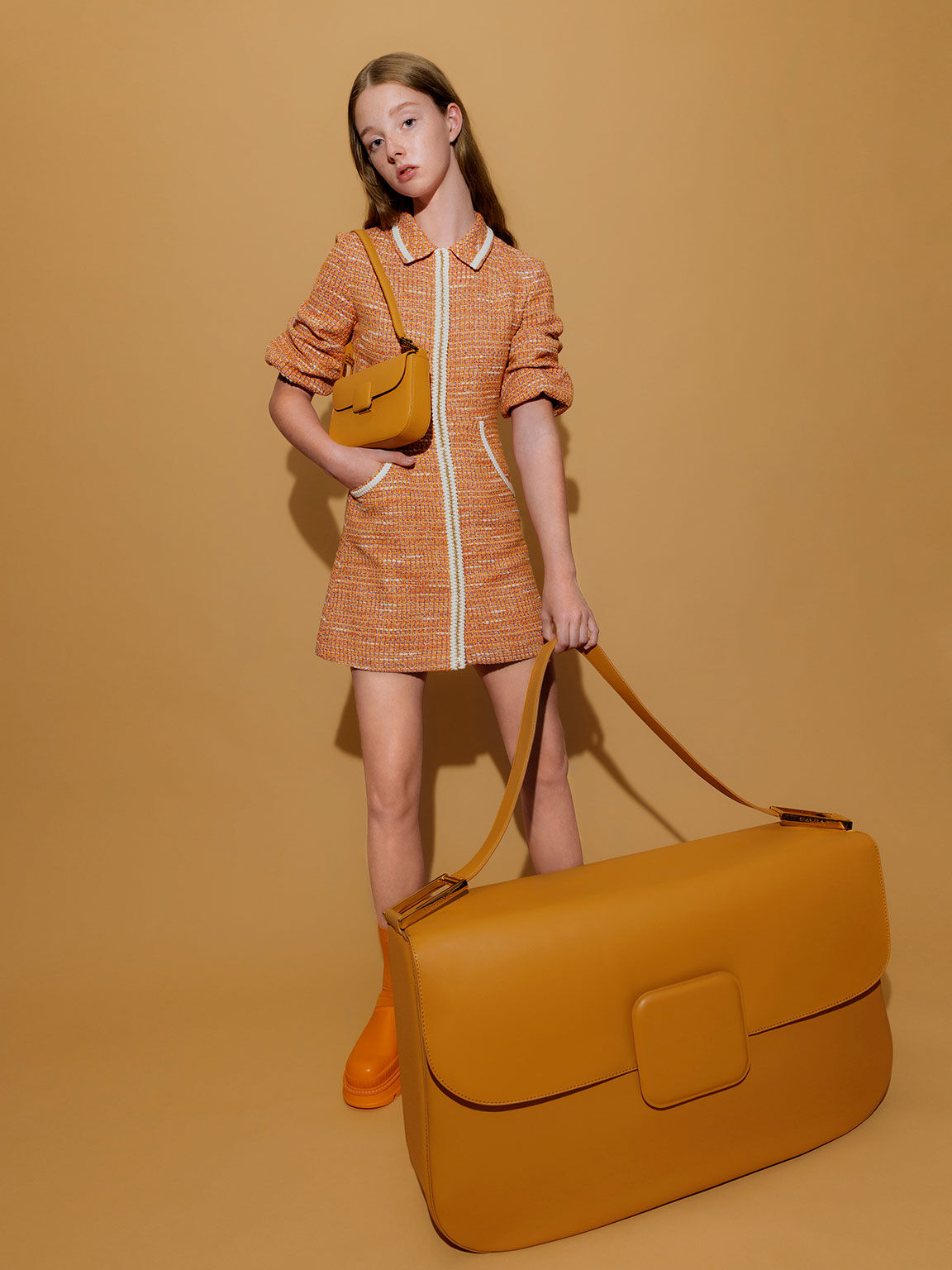 Orange Koa Square Push-Lock Shoulder 