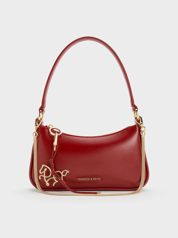 Tas Bahu Horse-Motif Elspeth, Tomato Red, hi-res