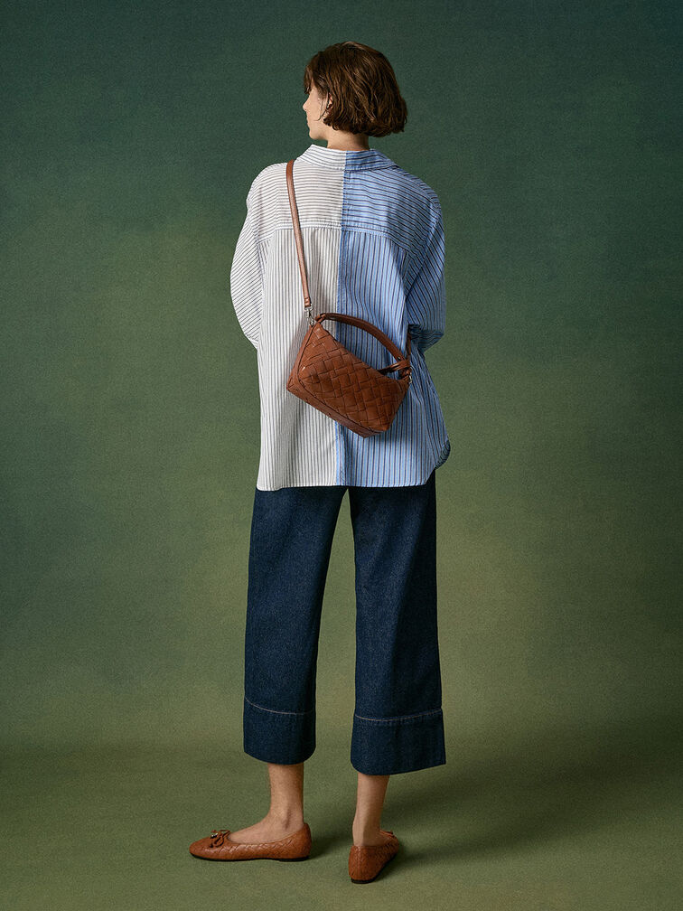 Tas Bahu Woven Ivette, Chocolate, hi-res