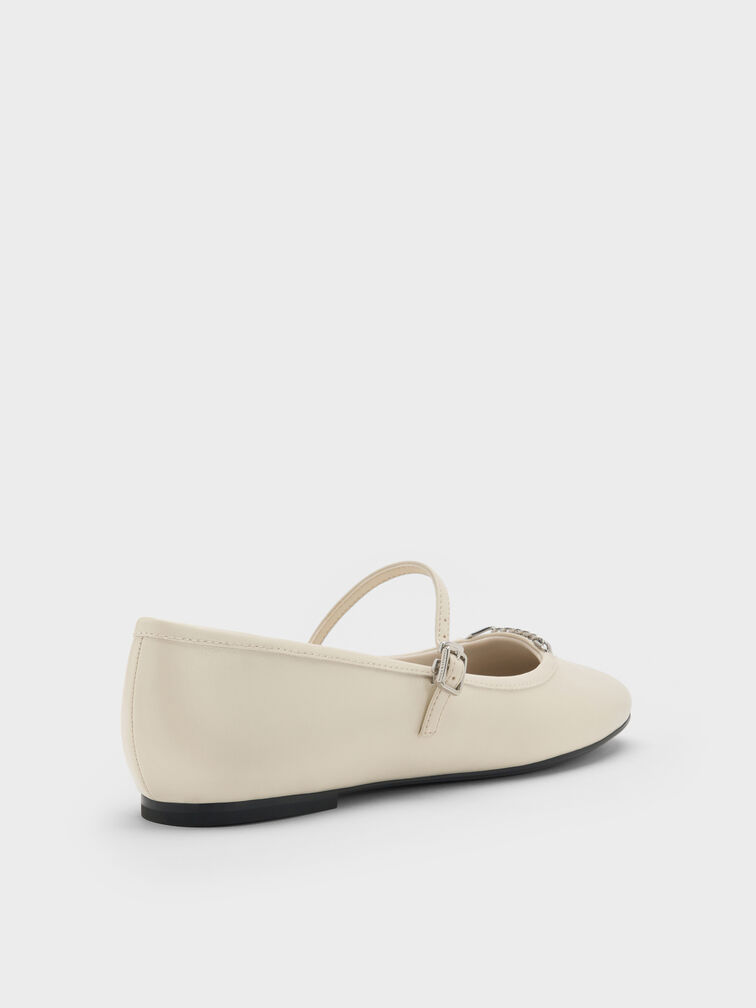 Sepatu Mary Jane Shila Flats Chain, Chalk, hi-res