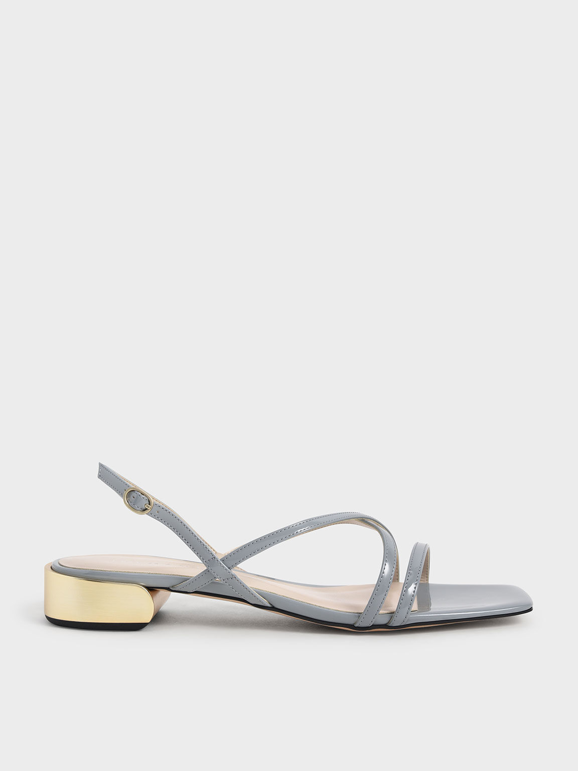 Light Blue Patent Strappy Slingback 