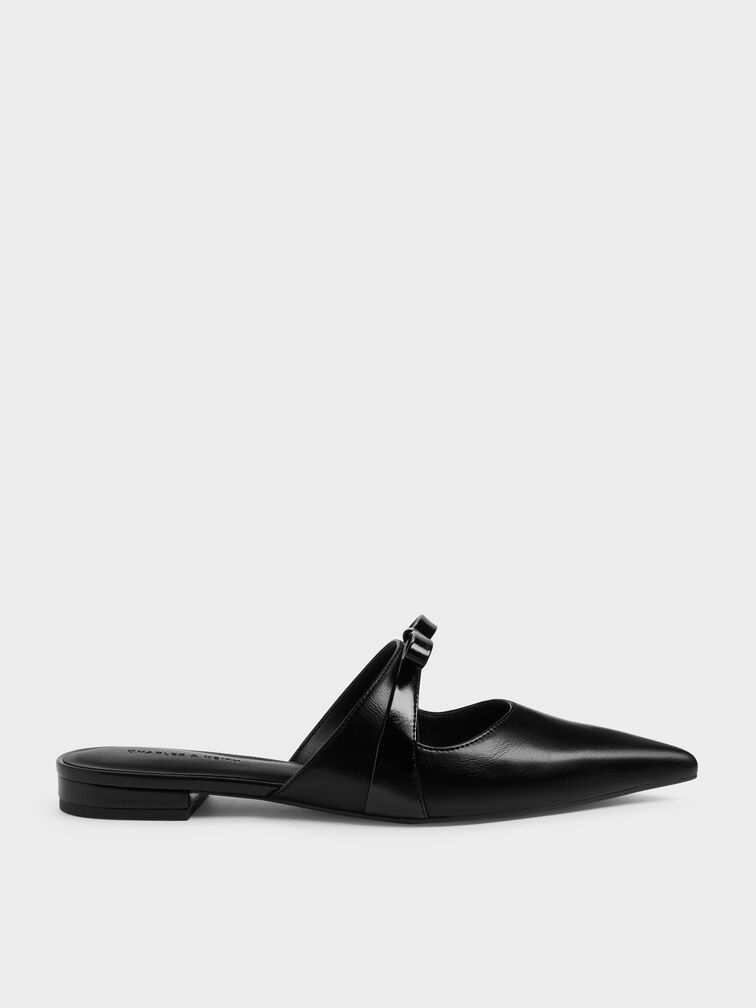 Kaleen Pointed Mules, Black, hi-res