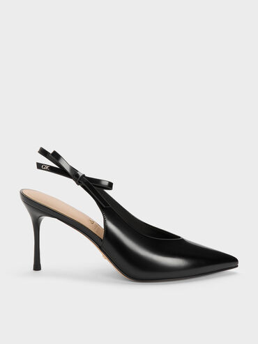Sepatu Pumps Slingback Leather Anastasia, Black Box, hi-res