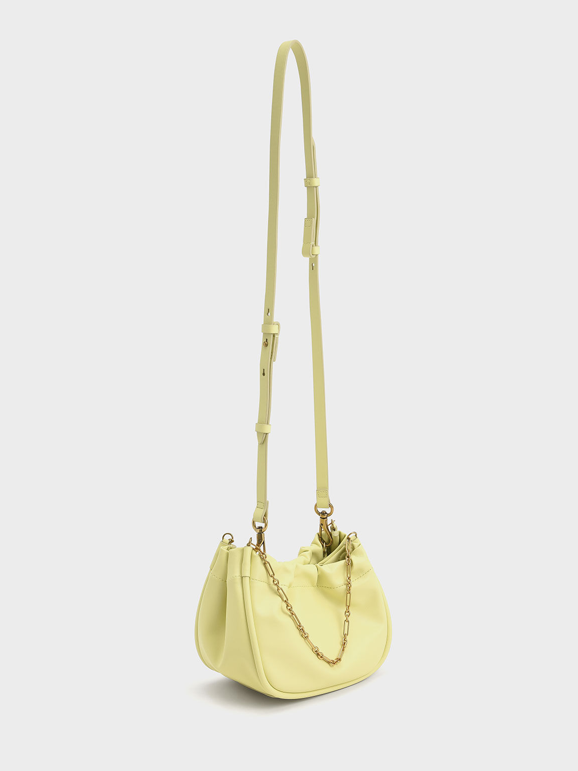 Solange Double Chain Handle Slouchy Bag, Butter, hi-res