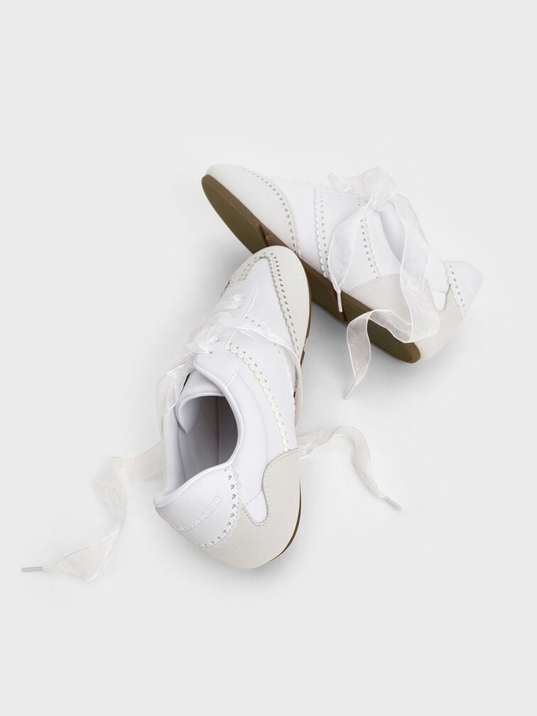Sneakers Mary Jane Contrast-Panel Mesh, White, hi-res