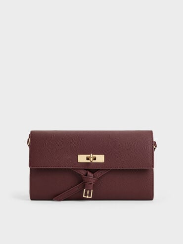 Tas Crossbody Knotted-Belt Tricha, Wineberry Red, hi-res