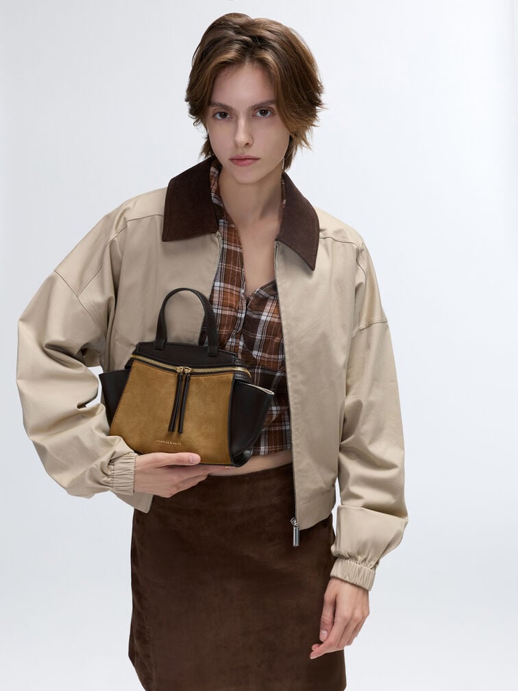 Tas Top Handle Pansy Trapeze Two-Tone, Sahara Sand, hi-res