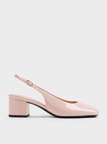 Danni Patent Slingback Pumps, Blush, hi-res