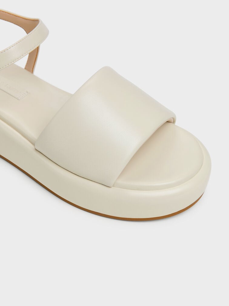 Sandal Flatform Ankle-Strap, Chalk, hi-res