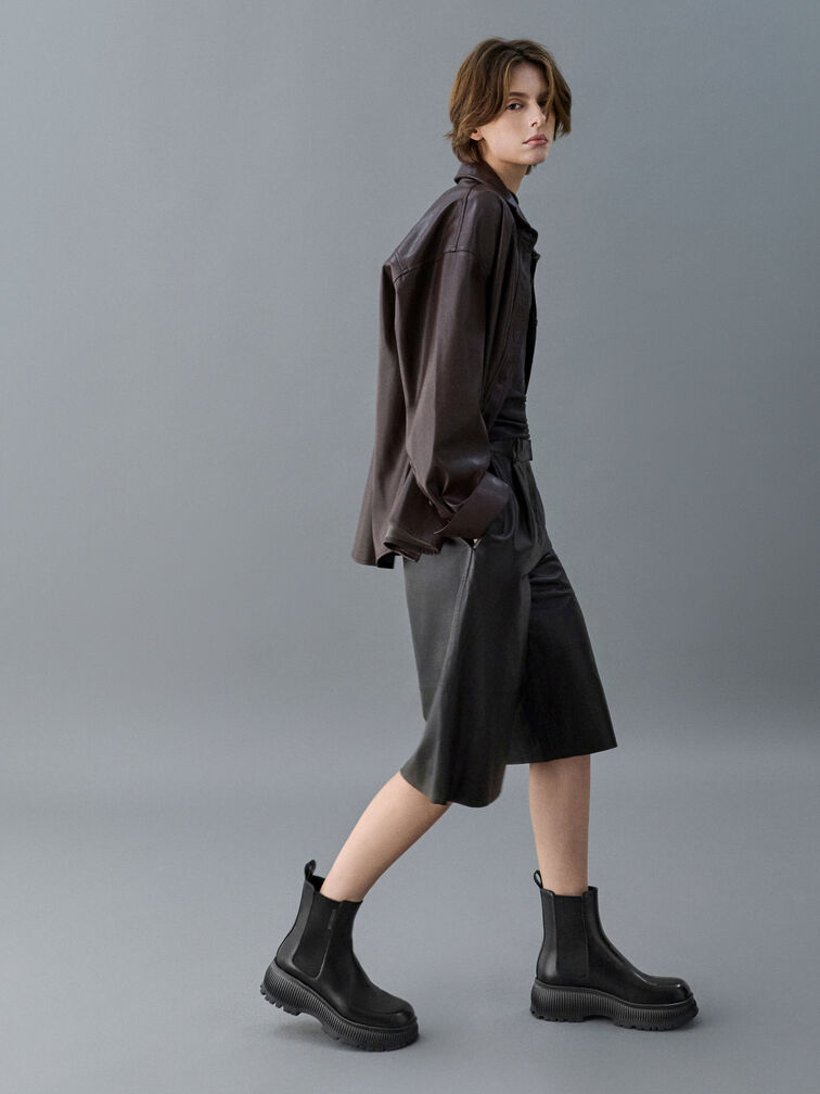 Darra Ridged-Sole Ankle Boots, Black, hi-res