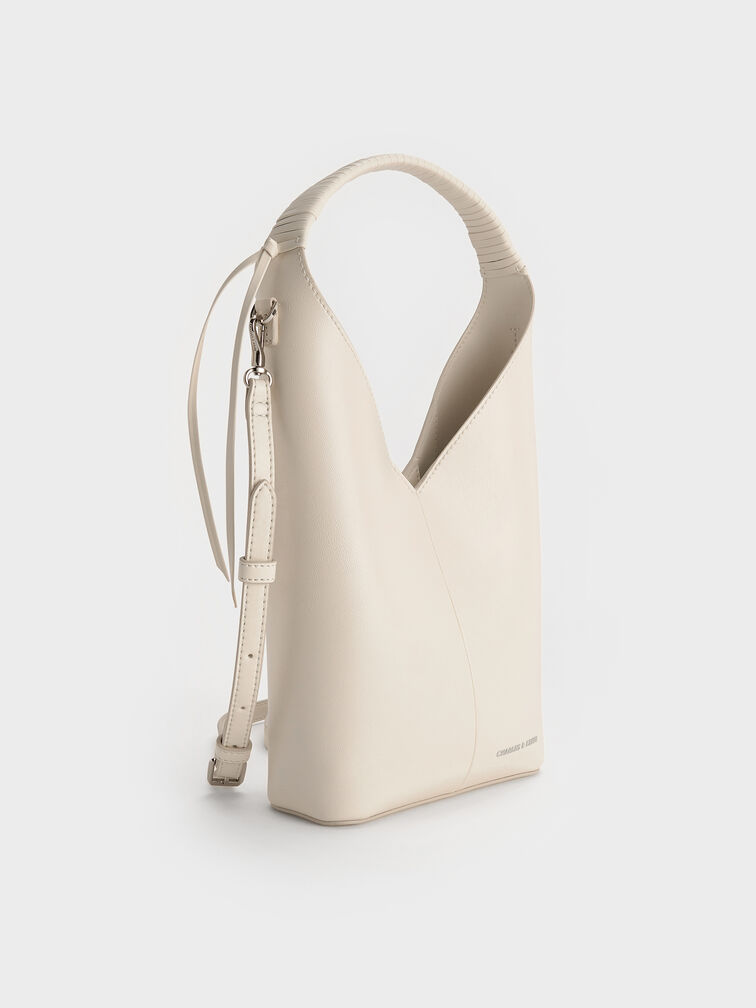 Tas Bucket Angular Simone, Cream, hi-res