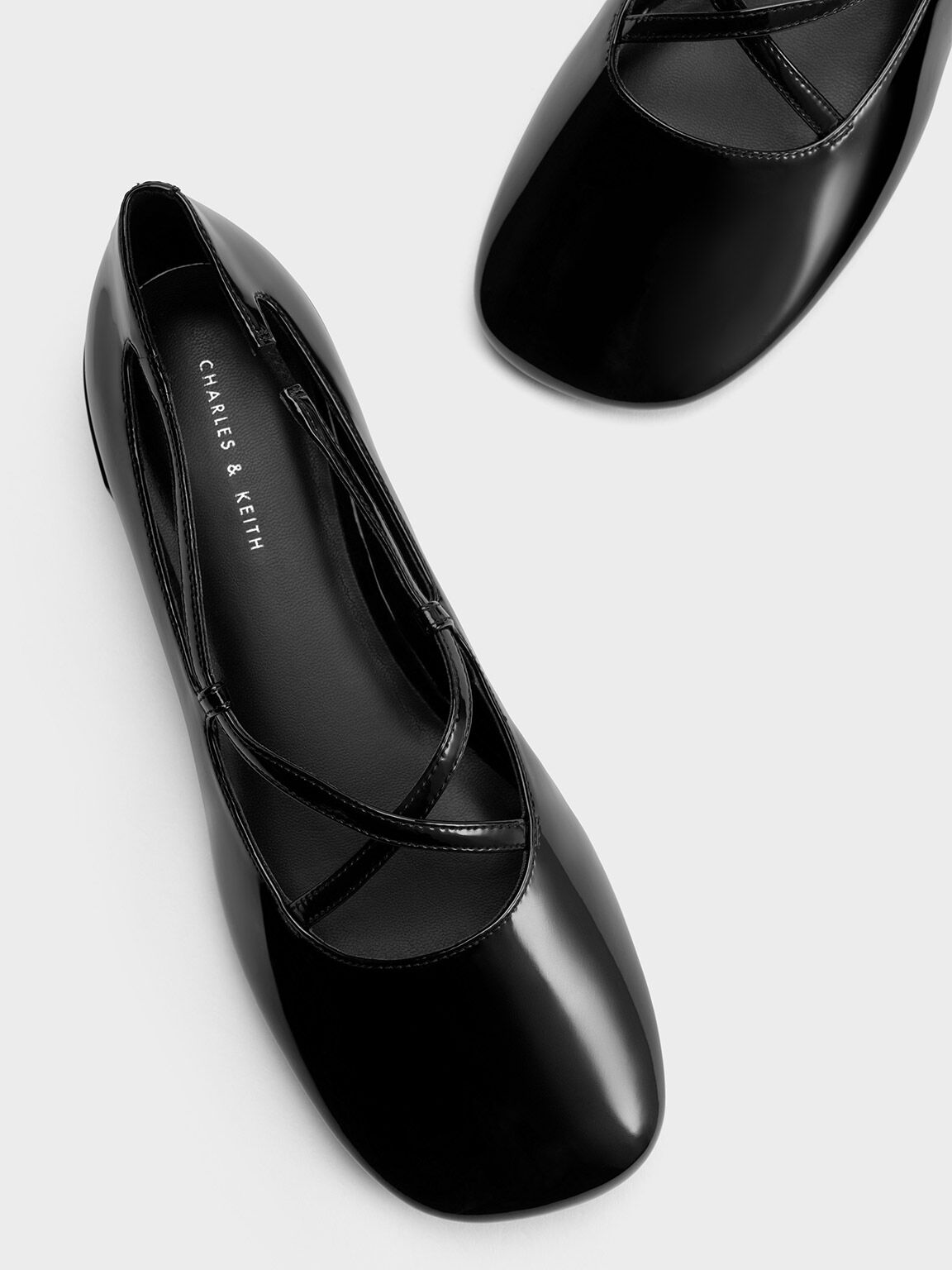 Black patent deals ballerina shoes