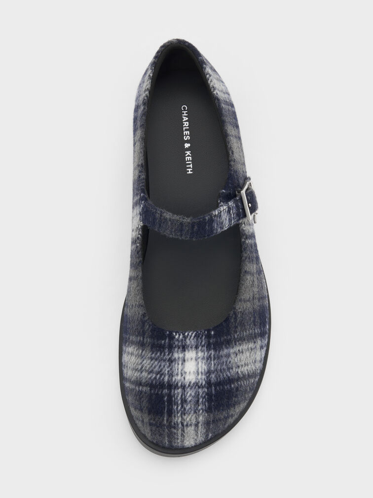Sepatu Mary Jane Buckled Circle-Charm, Dark Grey, hi-res