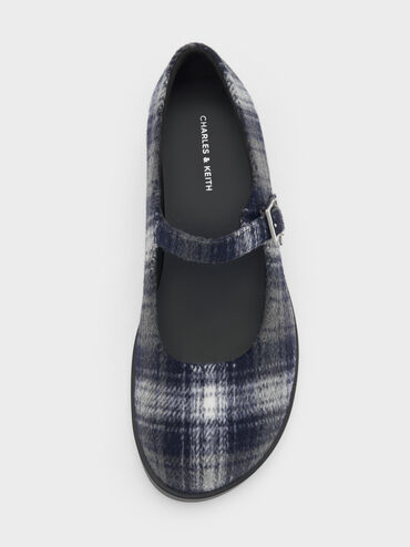 Sepatu Mary Jane Buckled Circle-Charm, Dark Grey, hi-res