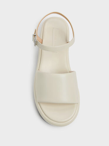 Sandal Flatform Ankle-Strap, Chalk, hi-res