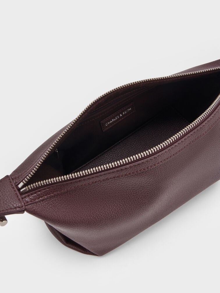 Larsen Buckle-Strap Slouchy Shoulder Bag, Plum, hi-res