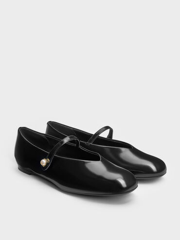 Sepatu Flats Mary Jane Pearl Marie, Black Box, hi-res
