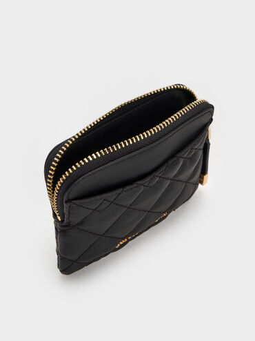 Card Holder Quilted Duo, Black, hi-res