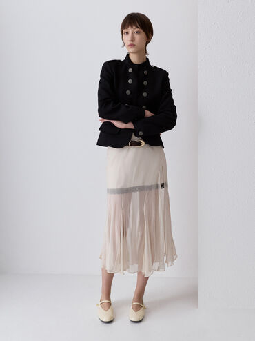 Sepatu Flats Mary Jane Pearl Marie, Cream, hi-res