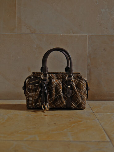 Tas Tote Top Handle Checkered Britton, Multi, hi-res